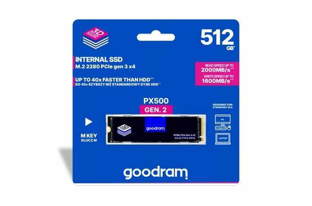 SSD Goodram 512GB NVME ( 2000MB/s Read 1600MB/s)