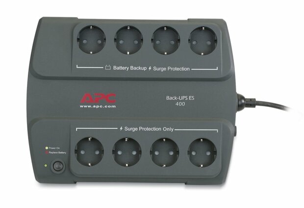 APC Back-UPS 400VA noodstroomvoeding 8x stopcontact RENEWED