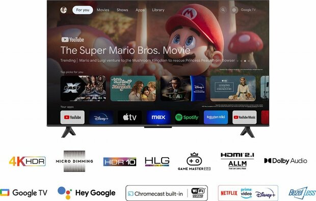 TCL 55P61B 55" | 4K Ultra HD LED Smart TV | Google TV | HDR10 | 60Hz | Wifi & Bluetooth