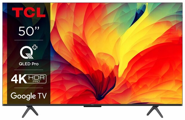 TCL 50QLED780 50'' | Ultra HD 4K | QLED Smart TV | Wifi & Google TV | Quantum Dot Kleursaturatie | HDR10 | 60Hz