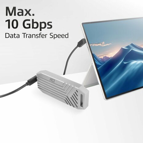 ACT AC7477 | USB 3.2 Gen 2 Kabel | USB-C (haaks boven/beneden) naar USB-C (haaks boven/beneden) | 60W | 10Gbps | 1m | Zwart