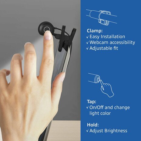ACT AC8050 | Clip-on Laptop LED-lamp | Dimbaar | Voeding via USB