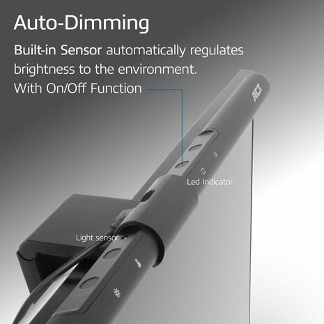 ACT AC8055 | Monitor LED-lamp | Dimbaar | Voeding via USB