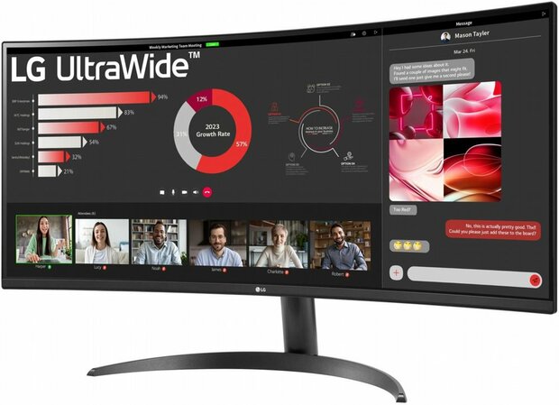 LG 34WR50QK-B | 34" UltraWide (3440x1440) | 100Hz | DisplayPort & 2x HDMI | Zwart | Open Box