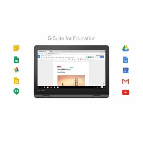 Lenovo 300e Convertible Chromebook | 11,6'' HD Touch IPS | Intel N4020 | 4GB RAM | 32GB Flash | Renewed