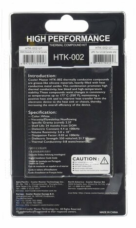 Cooler Master HTK-002 Koelpasta | 4,5 W/m·K | 4,6 g