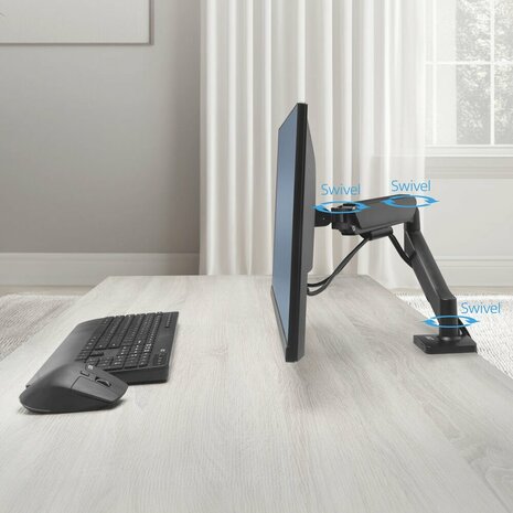 ACT AC8313 Essentials | Verstelbare Monitor-bureaubeugel | Tot 35" | Max 9 kg | VESA 75x75 / 100x100 | 1 Monitor | Gasveer