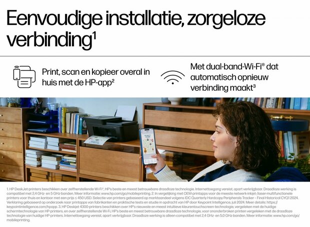 HP DeskJet 4320 All-in-One Printer | Wifi | Dubbelzijdig Printen | Scan en Kopieer | A4 | Kleur