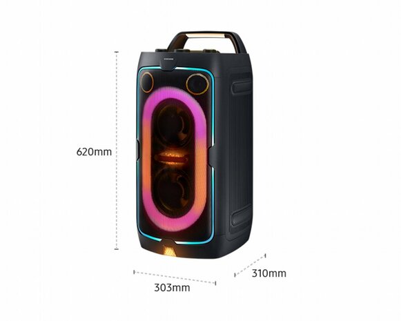Samsung Sound Tower MX ST40F | Bluetooth Party Speaker | 160W | Tot 12 Uur Accuduur | IPX4 Spatwaterbestendig | Karaoke & Party Lights+