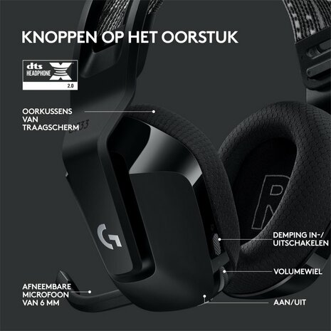 Logitech G G733 LIGHTSPEED Wireless Gaming Headset | RGB | Zwart
