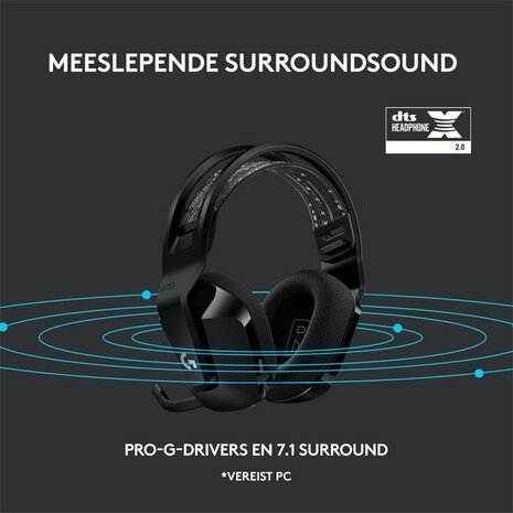 Logitech G G733 LIGHTSPEED Wireless Gaming Headset | RGB | Zwart