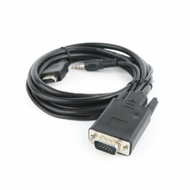 Gembird A-HDMI-VGA-03-6 | HDMI naar VGA Adapter met Audio | 1,8 m | Zwart