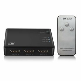 ACT AC7845 HDMI Switch | 3 Ingangen | 1 Uitgang | 4K @ 30Hz | Inclusief Afstandsbediening