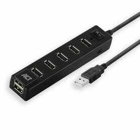ACT AC6215 | USB 2.0 Interface Hub | 480 Mbps | Zwart