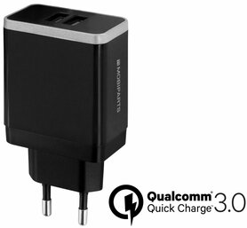 Mobiparts Quick Charge Wall Charger | Dual USB-A Oplader 26W / 4.6A | Zwart