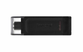 Kingston DataTraveler 70 | 64GB USB-C 3.2 Flash Drive | Zwart