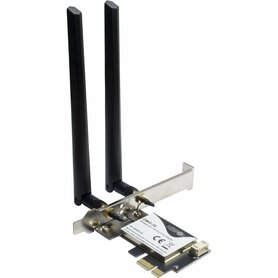 Inter-Tech DMG-35 | Wi-Fi 6 & Bluetooth 5.0 PCIe Adapter | 3000 Mbps | Dual-band (2,4 GHz / 5 GHz) | Intel AX200 Chipset | PCIe x1