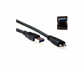 ACT SB3028 | USB 3.2 Gen 1 | USB-A naar Micro-USB-B | 0.5m | Zwart