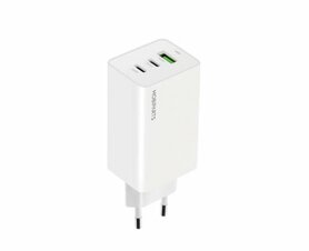 Mobiparts GaN Wall Charger | 2x USB-C & 3.0 USB-A QC 65W | Wit