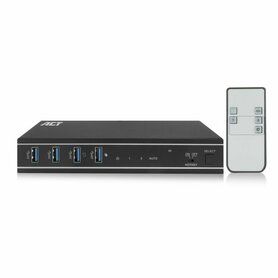 ACT AC7912 | KVM-Switch | 2-Poorts HDMI | 4K@60Hz | USB 3.2 Gen1 | RS-232 | Zwart
