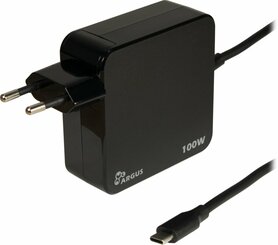 Inter-Tech PD-2100 | USB-C Oplader 100W | Zwart | Met Geïntegreerde Kabel