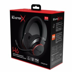 Creative Sound BlasterX H6 | Bedrade Over-ear Gaming Headset | USB-A & 3.5mm | Zwart & RGB